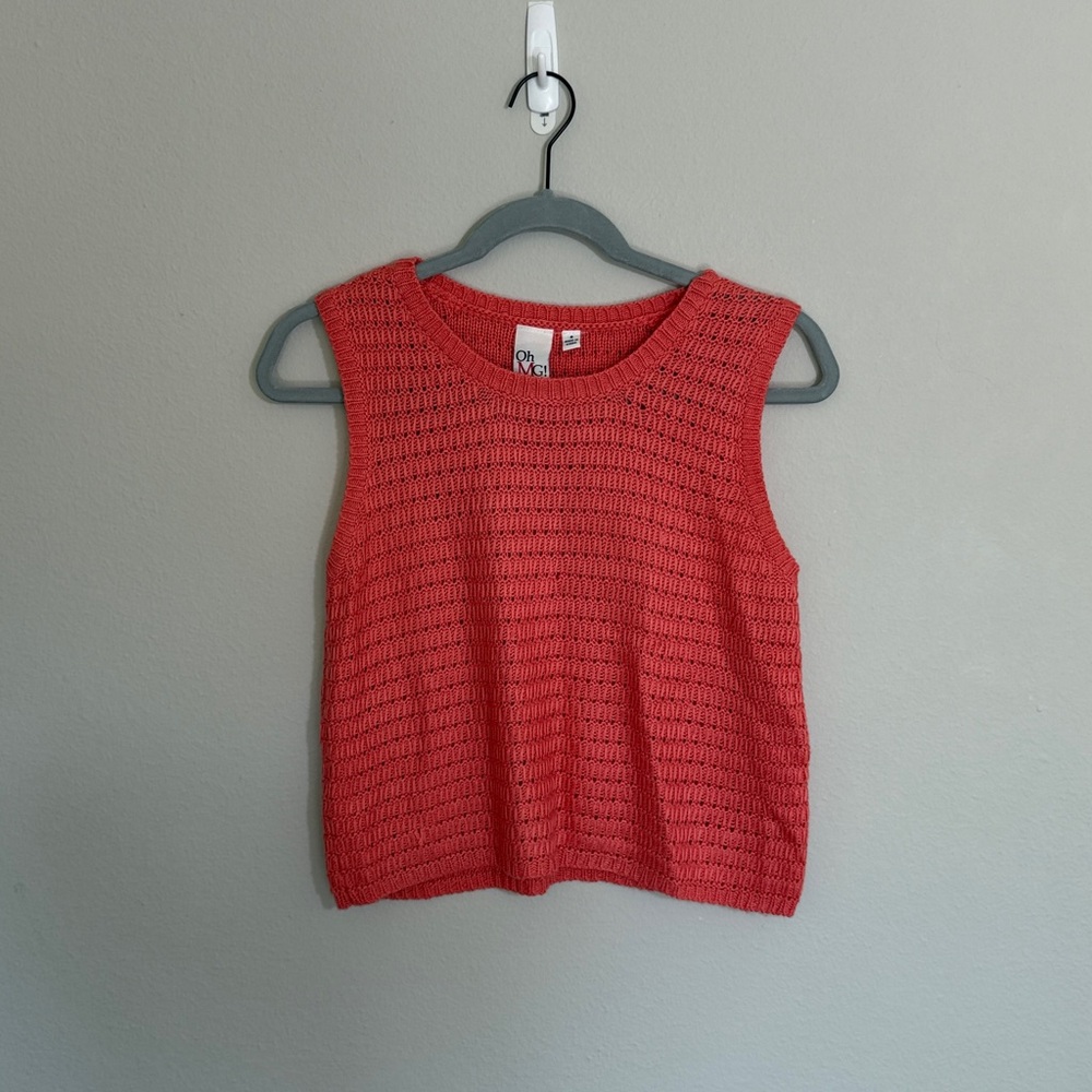 Coral Sleeveless Knit Top - small